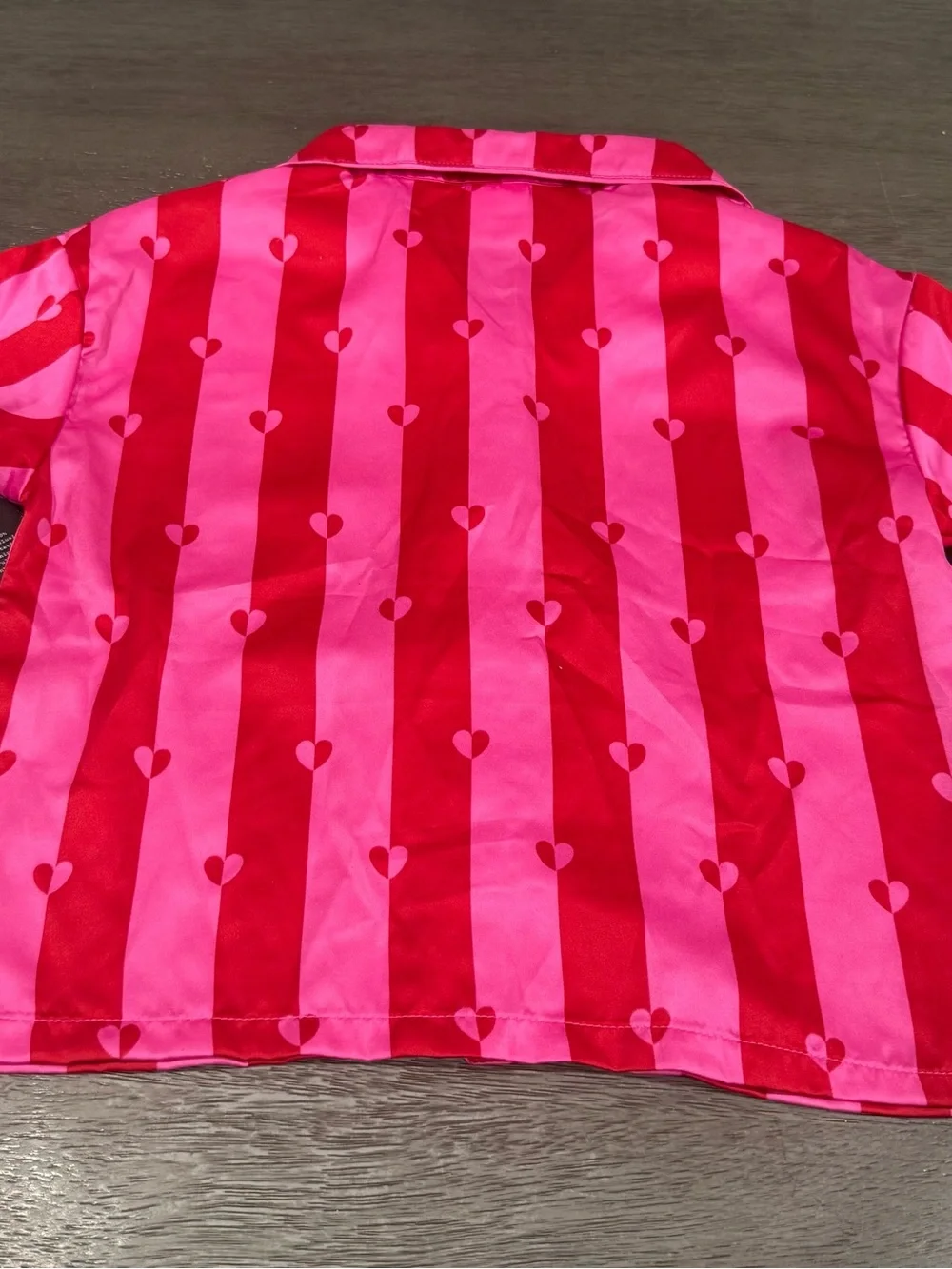 Art class Pink & Red Striped Heart Short Pajama Set